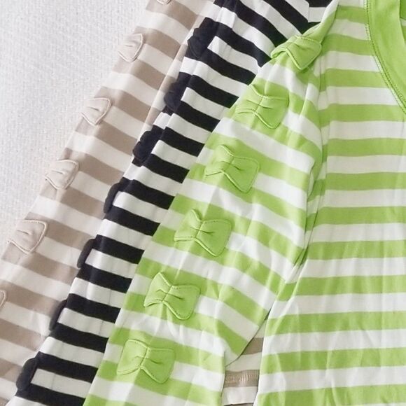 3 striped top with sleeve bow detail XS - Picture 6 of 7